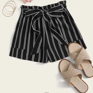 Shein Striped Self-Tie Paperbag Shorts never worn